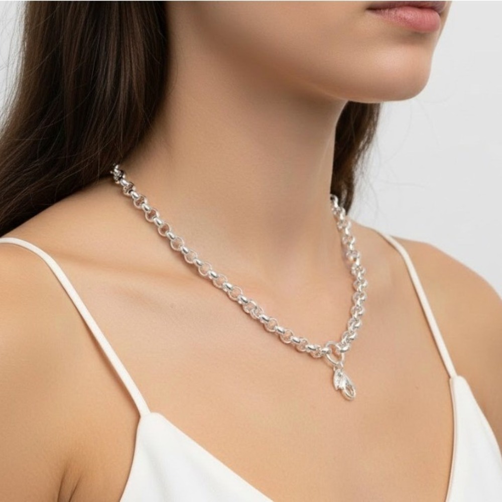 Origami Owl SILVER TONE CUSTOM ROLO 18"-20" CHAIN NECKLACE Authentic‎ Brand New!